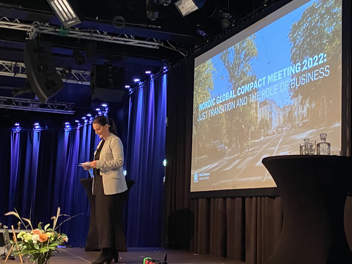 HaasmarkSara's tweet photo. Är på Nordic UN Global Compact meeting 2022 om #JustTransition https://t.co/FEDWhrnEgo