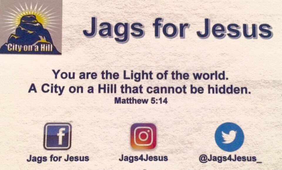 Jags4Jesus_'s tweet photo. Sincere apologies to the students of #Jags4Jesus, leaders did not make it to the meeting today. Be blessed and see you next week. https://t.co/D46nyhn0c2