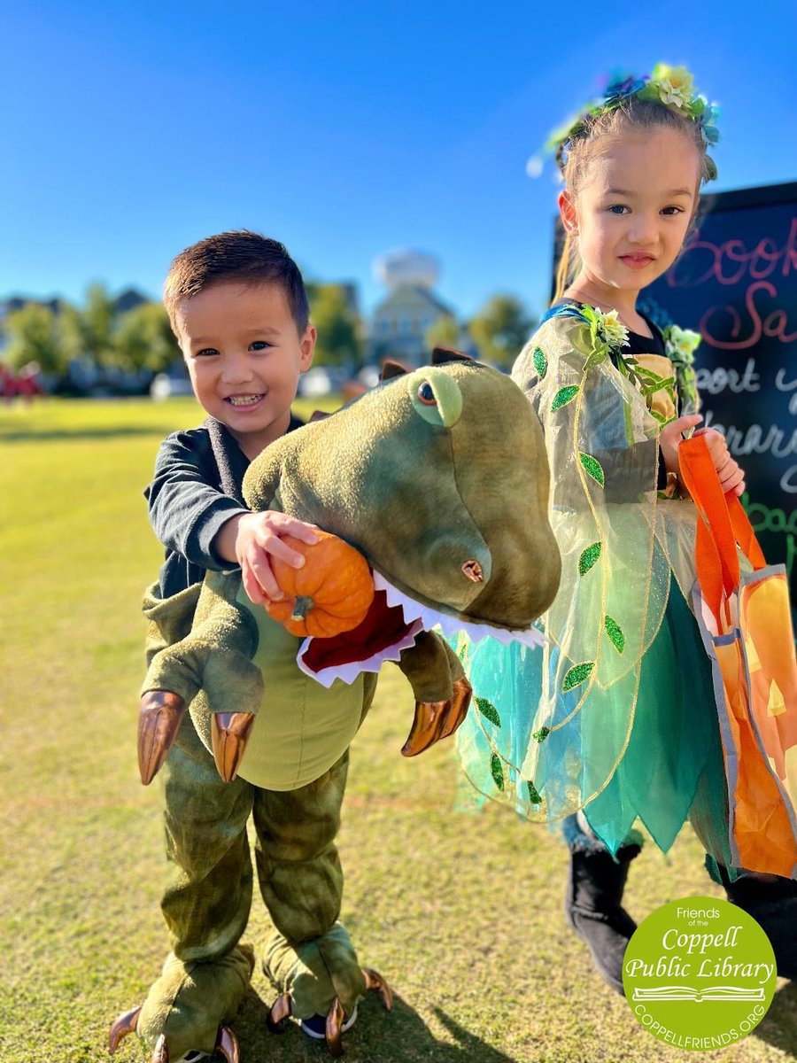 <a href="/CoppellFriends/">CoppellFriends</a> will be at Coppell Farmer's Market this Saturday (October 29) for our annual mini pumpkin event!

We will have mini pumpkins (dinosaur approved!), Mystery Book Bags, and more!

Scare on the Square is this Saturday, Friends!🎃📚🧚‍♂️