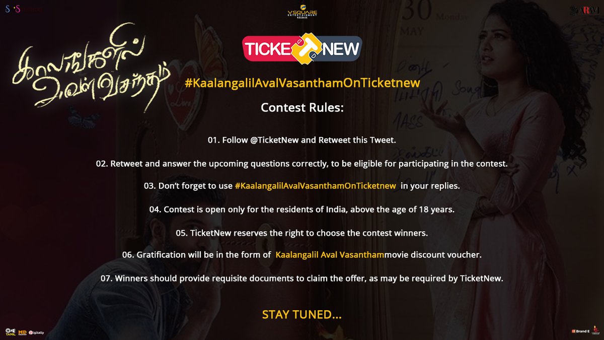 TicketNew's tweet image. ⚡#TicketNewContestAlert⚡

Here are set rules for participating in the contest 
#KaalangalilAvalVasanthamOnTicketNew🤩

@sristudiosoffl @aram_enter @VSquareEnt @viswavsquare @RMirdath @kaushikramoffl
@ianjalinair @Herokomali @leojohnpaultw
@imhari_sr_ @onlynikil