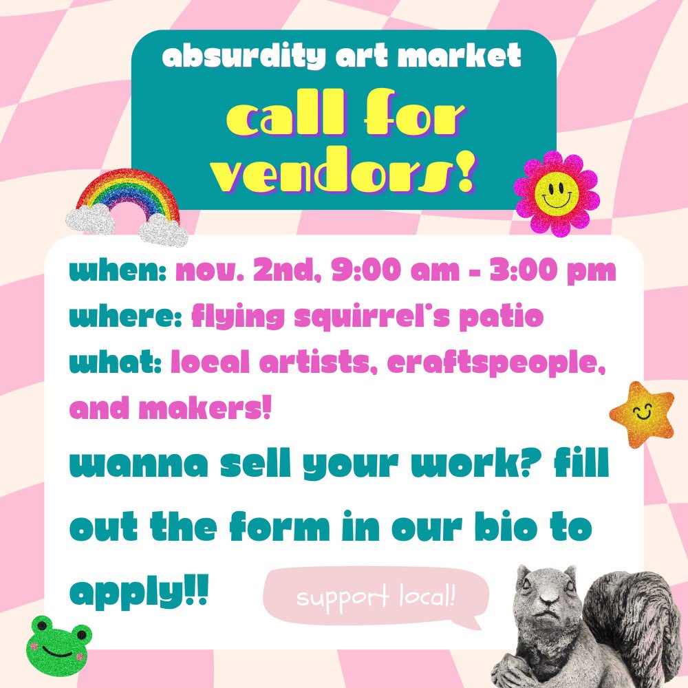 Call for vendors! We’re looking for local makers that wish to showcase their work on our patio. #unt #dentonart #twu