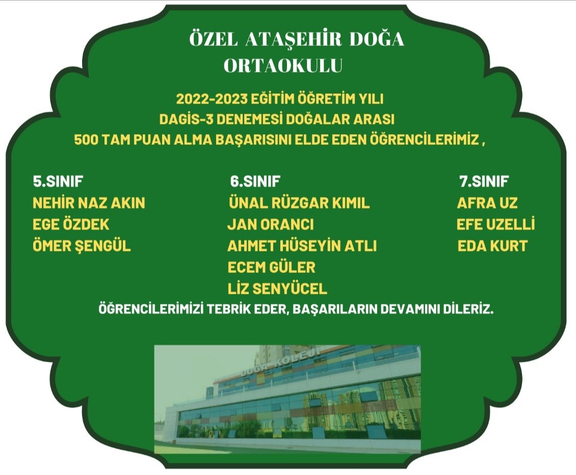 Başarıları için öğrencilerimizi tebrik eder, destekleri için değerli öğretmenlerimize teşekkür ederiz 🏆⭐🏆 <a href="/EnisEryaman/">Enis Eryaman</a>  <a href="/SelahattinInal/">Selahattin İnal</a>  <a href="/ferhatallkan/">Ferhat ALKAN</a> <a href="/Cakir__Fatih/">Fatih Çakır</a>