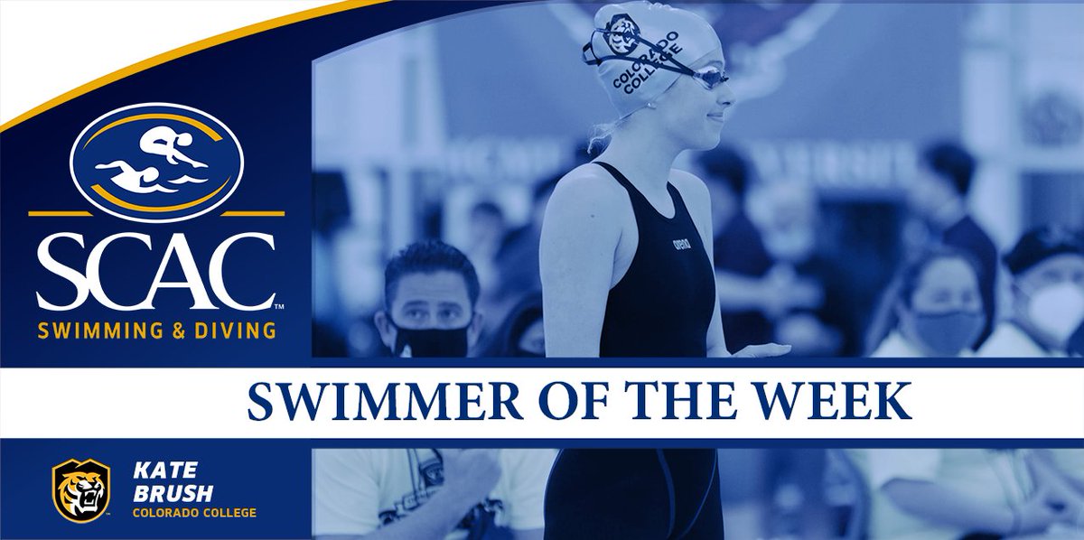 SCAC_Sports's tweet photo. @CCTigers' Kate Brush tabbed #SCACWSwim Swimmer of the Week for the THIRD time in her career. Fun Fact all three have come in the month of Oct. (2019, 2021)

📰 | https://t.co/wIwSkoGrka

#SCACPride | #d3swimming https://t.co/QNlwikwEb9