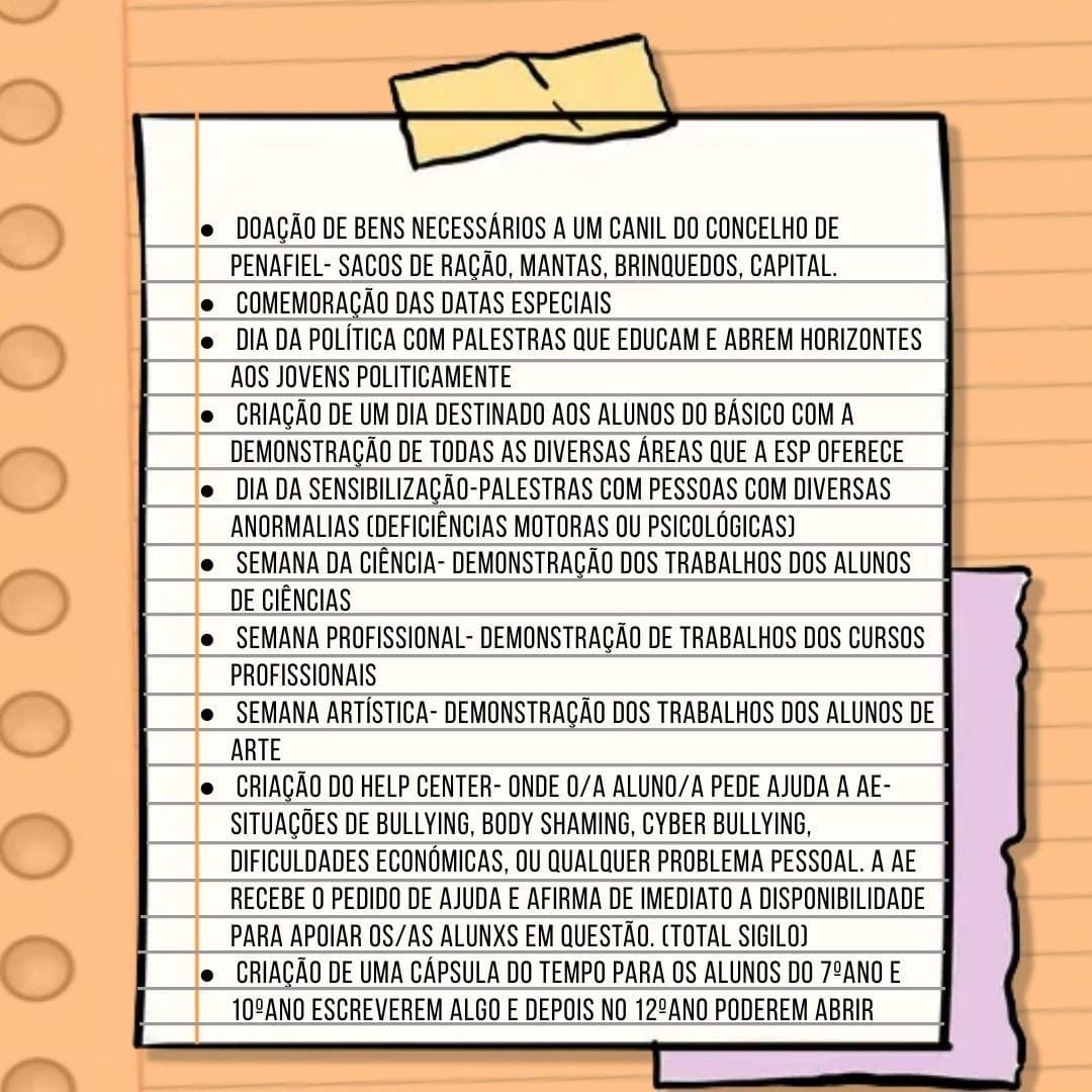 listakoae's tweet photo. Caros alunos da Escola Secundária de Penafiel, estas são medidas que tencionamos implementar este ano letivo.
O nosso foco serão sempre todos vocês.
Contamos com o vosso voto!
SOMOS KO 🧡🖤 https://t.co/ngow2KdW0G