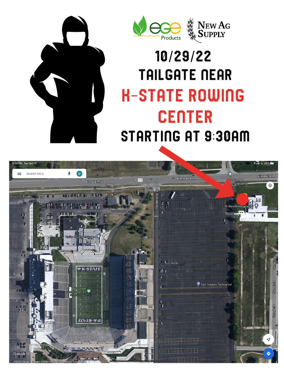 egebio's tweet photo. Tent location unlocked! We'll be setup near the K-State Rowing Center - make sure you stop by!
@SiekerSales https://t.co/zhuY38U5qq