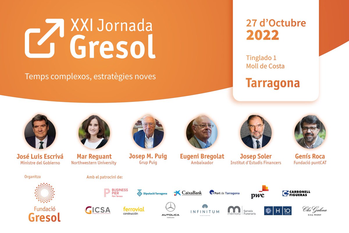 GicsaConstrucc's tweet photo. Demà a la Marina Port Tarraco se celebrarà la XXI #JornadaGresol, una de les trobades econòmiques més importants de la Província de Tarragona. Gicsa participa com a patrocinador per segon any consecutiu. @FundacioGresol
#Gicsa #Esdeveniments #JornadaGresol #Networking https://t.co/MRnVwPtJr4