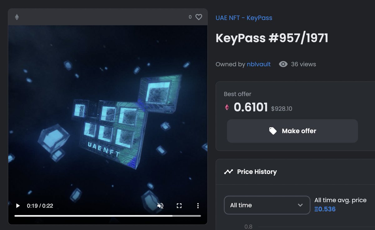 Thrilled to collect a "UAE NFT - KeyPass" 

Bullish on this great project building up! <a href="/NftUae/">UAE | NFT ᵍᵐ</a> <a href="/bedu_io/">B E D U</a> <a href="/2117_io/">2117</a>