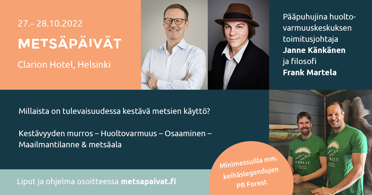 Huomenna nähdään Metsäpäivillä Clarion Hotel Helsingissä🎉 Tervetuloa!
Saapuminen Clarioniin: smy.fi/etusivu/metsap…
Ohjelma: smy.fi/etusivu/metsap…
Liput: smy.fi/etusivu/metsap…
#metsäpäivät