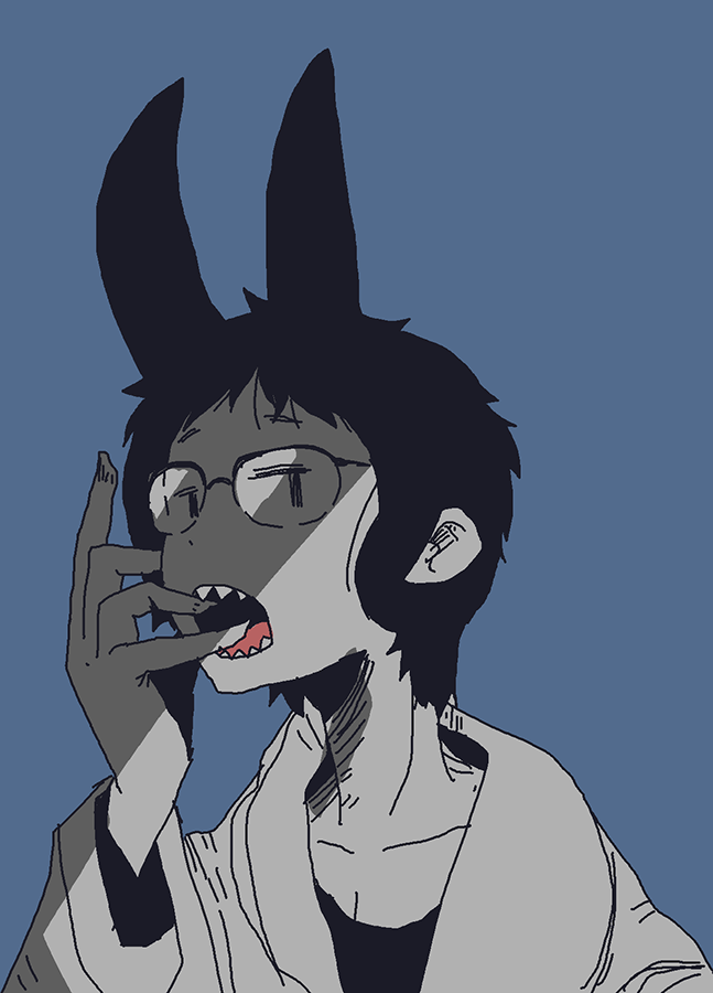 「よるらくがき 」|大鳥のイラスト
