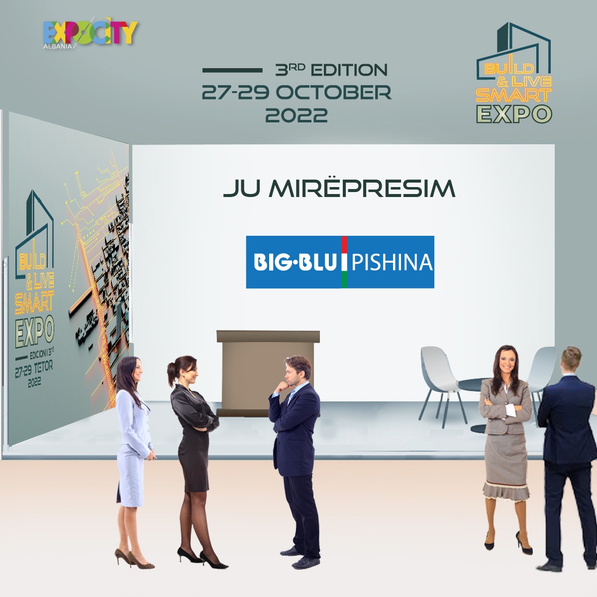 ExpocityAlbania's tweet photo. Ju prezantojmë me disa nga ekspozuesit në 🏙️BUILD &amp; LIVE SMART EXPO 2022!

Ju mirëpresim në datat 27-28-29 Tetor në ExpoCity Albania.
.
.
.
.
.
#smartcity #greencity #smart #innovation #city #construction #architecture #design #building #interiordesign #renovation #engineering https://t.co/S23TfDFSAP