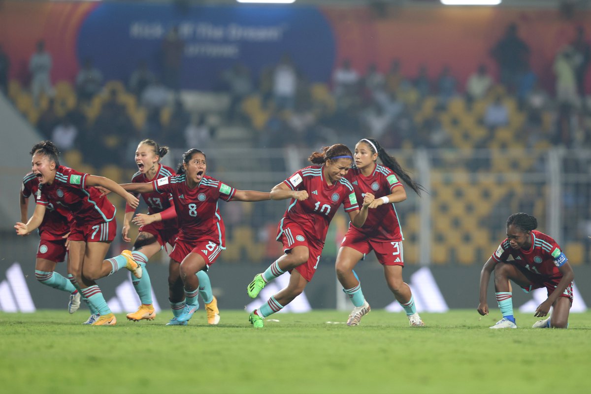 FIFAWWC's tweet photo. We have our first #U17WWC finalist! 🔥

Congratulations, @FCFSeleccionCol! 👏 #KickOffTheDream https://t.co/NloZcpdfIY