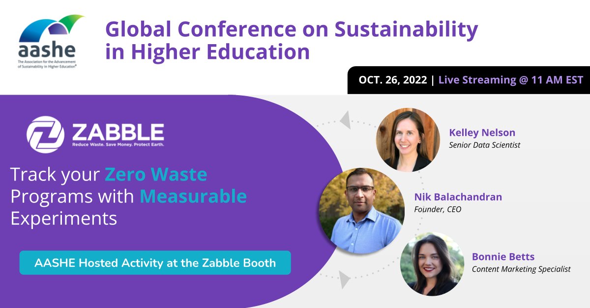 zabbleinc's tweet photo. @AASHENews #GCSHE Hosted Activity with #Zabble today at 11 AM EST. We will discuss a 6 step strategy to run effective #zerowaste campaigns! Via zoom: 
👉https://t.co/ShG44fuTsD

#zoom #zabble #aashe #california #livestream #data #ai #hostedactivity https://t.co/3zkQFLlw1N