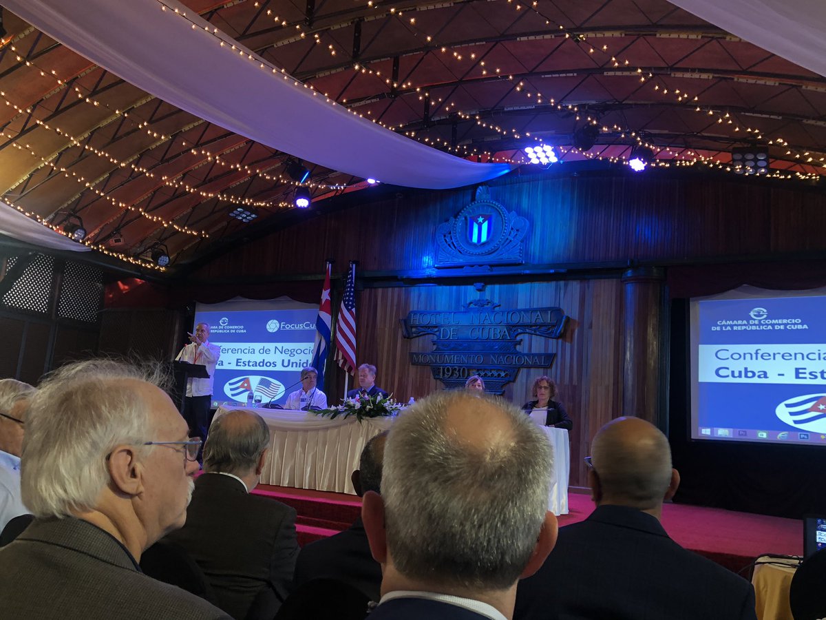 Pdte <a href="/Camara_Comercio/">Cámara de Comercio de Cuba</a> #Cuba <a href="/a_carricarte/">@a.carricarte</a> inaugura Conferencia de Negocios #Cuba #EstadosUnidos: Cuba importa 8000 mil mill USD de ellos 300 millones de #EstadosUnidos ppalmente en alimentos es excepción se ha logrado establecer al cerco comercial, económico y financiero.