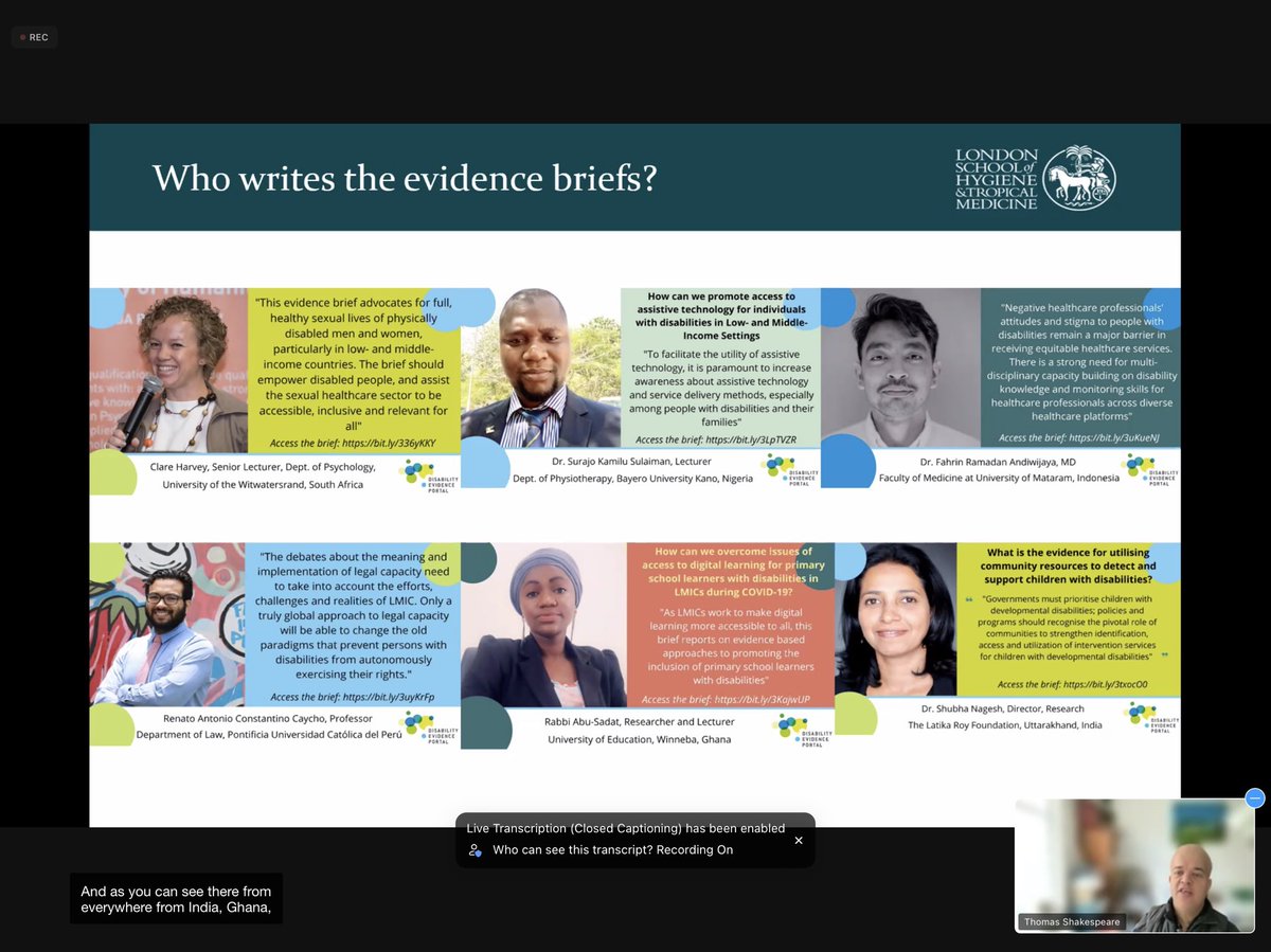 SmallVoicePro's tweet image. Happening Now!  @LSHTM webinar on #disabilityevidence Join lshtm.zoom.us/j/91467643836 Speaking right now @EvidencePortal contributors &amp;amp; those that have used it. Find out why disabilityevidence.org really is the go-to portal on #DisabilityEvidence that works! #ZeroCall23!
