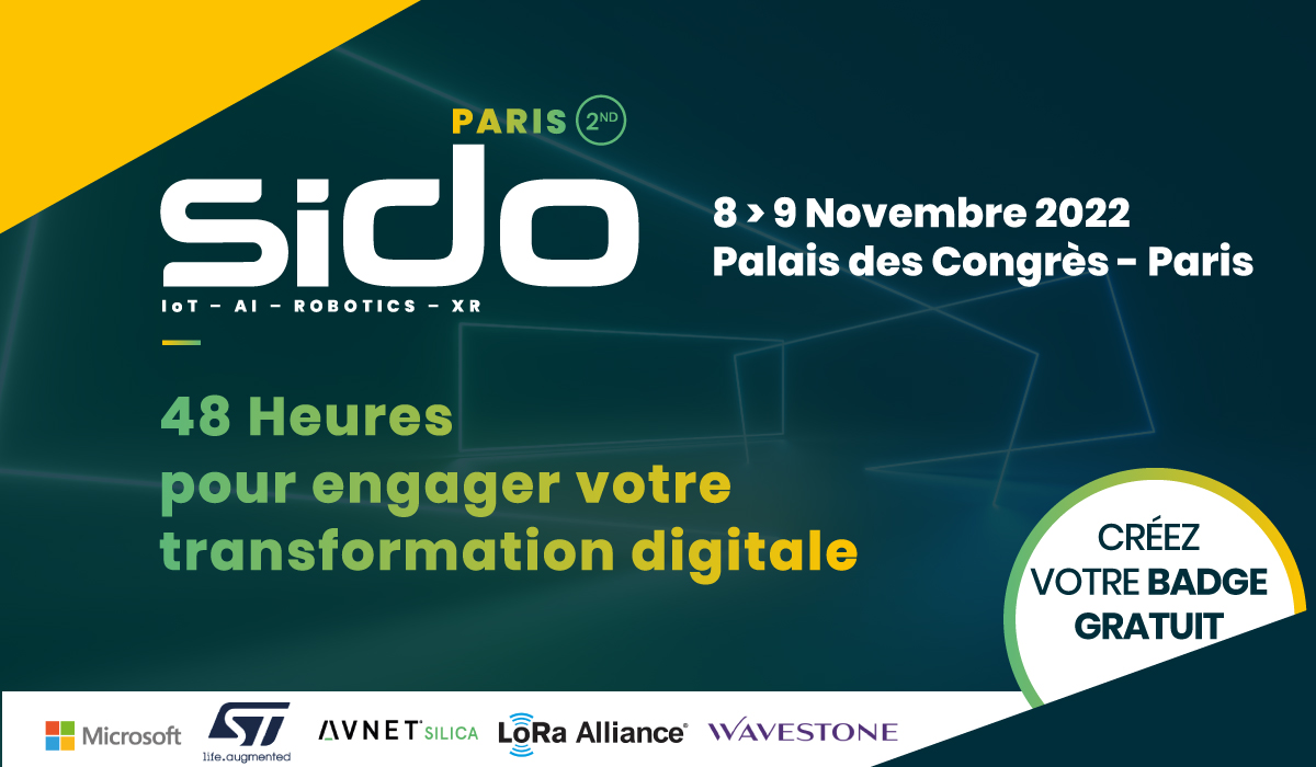 💡Soyez plus agile et efficace grâce aux technologies #IoT, #IA, #XR &amp; #Robotique !
➡Visitez SIDO Paris, les 8-9 novembre 2022 au Palais des Congrès 🚀🤖
🎟️Téléchargez une invitation : bit.ly/invitation-sid…
#transformationdigitale #industrie40 #data #cybersecurite #supplychain