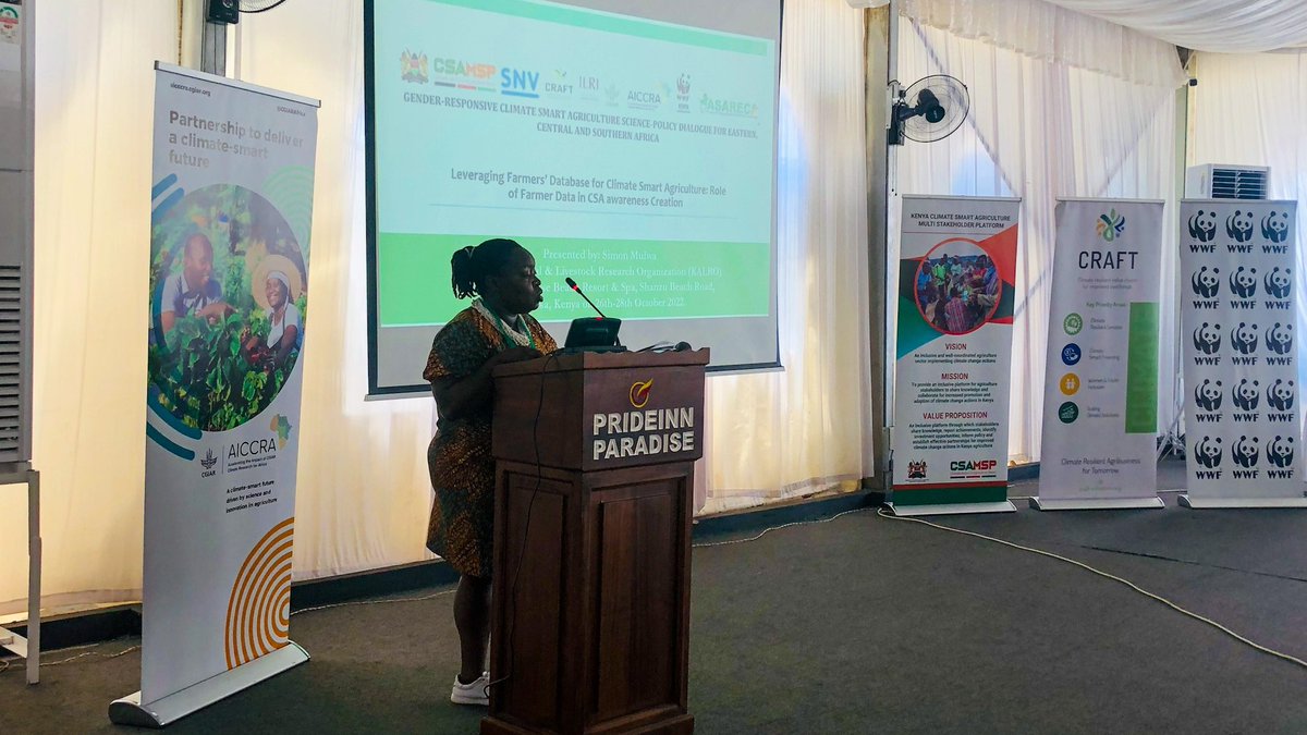 CGIARAfrica's tweet photo. Opening remarks by partner co-hosts in @WWF_Kenya, @KenyaCsaMsp, @ASARECA, and @SNV_Kenya emphasized the need for sharing evidence and innovations among actors toward influencing gender-responsive and socially-inclusive policy implementation and reforms in🌍.
#ClimateSmartAfrica https://t.co/BlEcfLGq7w