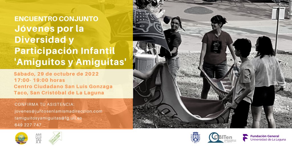 El sábado no te puedes perder la que tienen preparada #Jóvenes por la #Diversidad y #Participación Infantil 'Amiguitos y Amiguitas' para terminar de organizar la casa del terror más #intercultural, que ofrecerán en Taco el próximo día 31. ¡Aún estás a tiempo de sumar tus ideas!⤵️