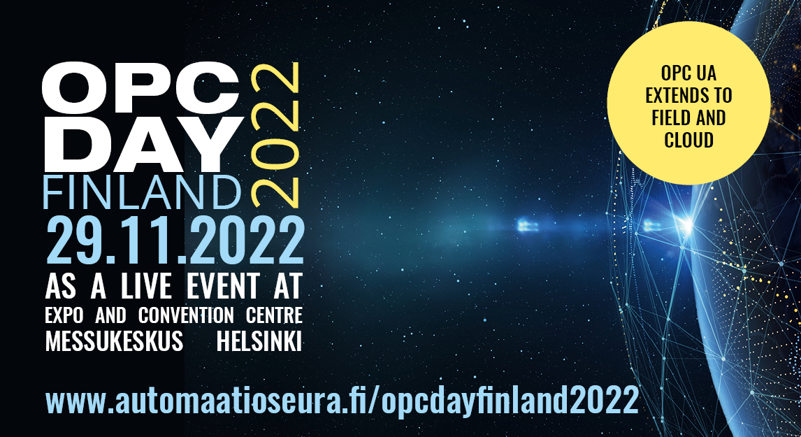 Automaatioseura's tweet photo. Welcome to the OPC Day Finland 2022 Live Event on November 29th, 2022 @ Expo and Convention Centre Messukeskus Helsinki. Agenda and registration https://t.co/iiY6NtOwhC
#opcua #opcdayfinland #Industry40 #IIoT #automaatio #automaatioseura #opcday https://t.co/yyqaMPEgOd