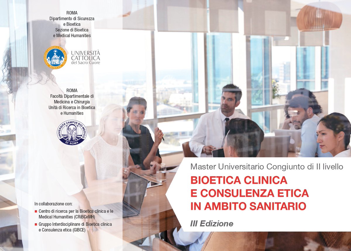 MedicinaeMorale's tweet photo. Iscrizioni aperte fino al 30 novembre 2022 per il #Master in BIOETICA CLINICA E CONSULENZA ETICA IN AMBITO SANITARIO promosso dall'Università Cattolica del Sacro Cuore e dall'Università Campus Bio-medico https://t.co/qHuzY14LPN