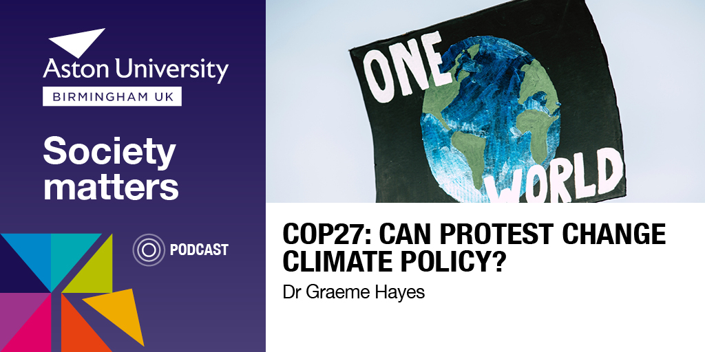 AstonSSH's tweet photo. 🎧 | Listen now: https://t.co/t3QlepH1gd

Dr @GraemeHayes (@AstonSap) speaks to @stevedyson in the latest Society matters podcast epsiode about how collection action is necessary to achieve climate policy change.

@AstonUniversity @COP27P @ClimateGroup @UNFCCC @Climate_Action_ https://t.co/Lyb9EeLFT7