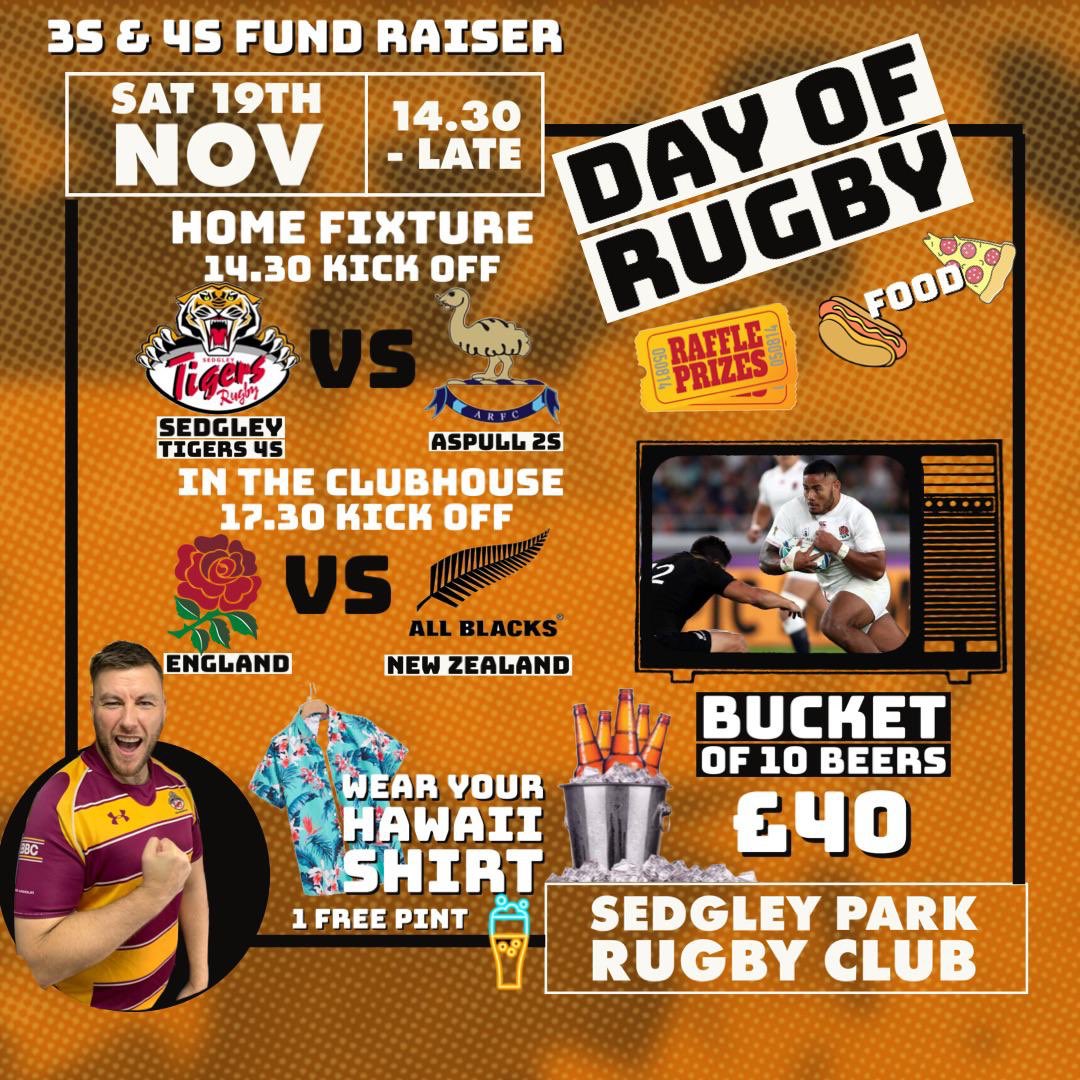 The Tigers have no game the third weekend in November but we still have lots going on. Head down to Park Lane on Saturday November 19th and help our 3s &amp; <a href="/Themighty4ths/">Sedgley Park 4th Team</a> raise some funds.

Check it out. 👇

#BeATiger 🐅🐅🐅