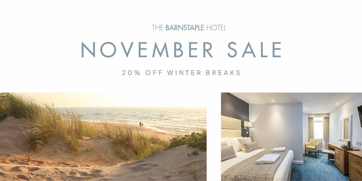 Make the Most of November Savings💸
Bed &amp; Breakfast from £40 per person per night

North Devon might be a few degrees colder in winter, but the countryside charm is sure to melt your heart.

Call us on 01271 376221 or BOOK ONLINE.

💙barnstaplehotel.co.uk/offers/novembe…