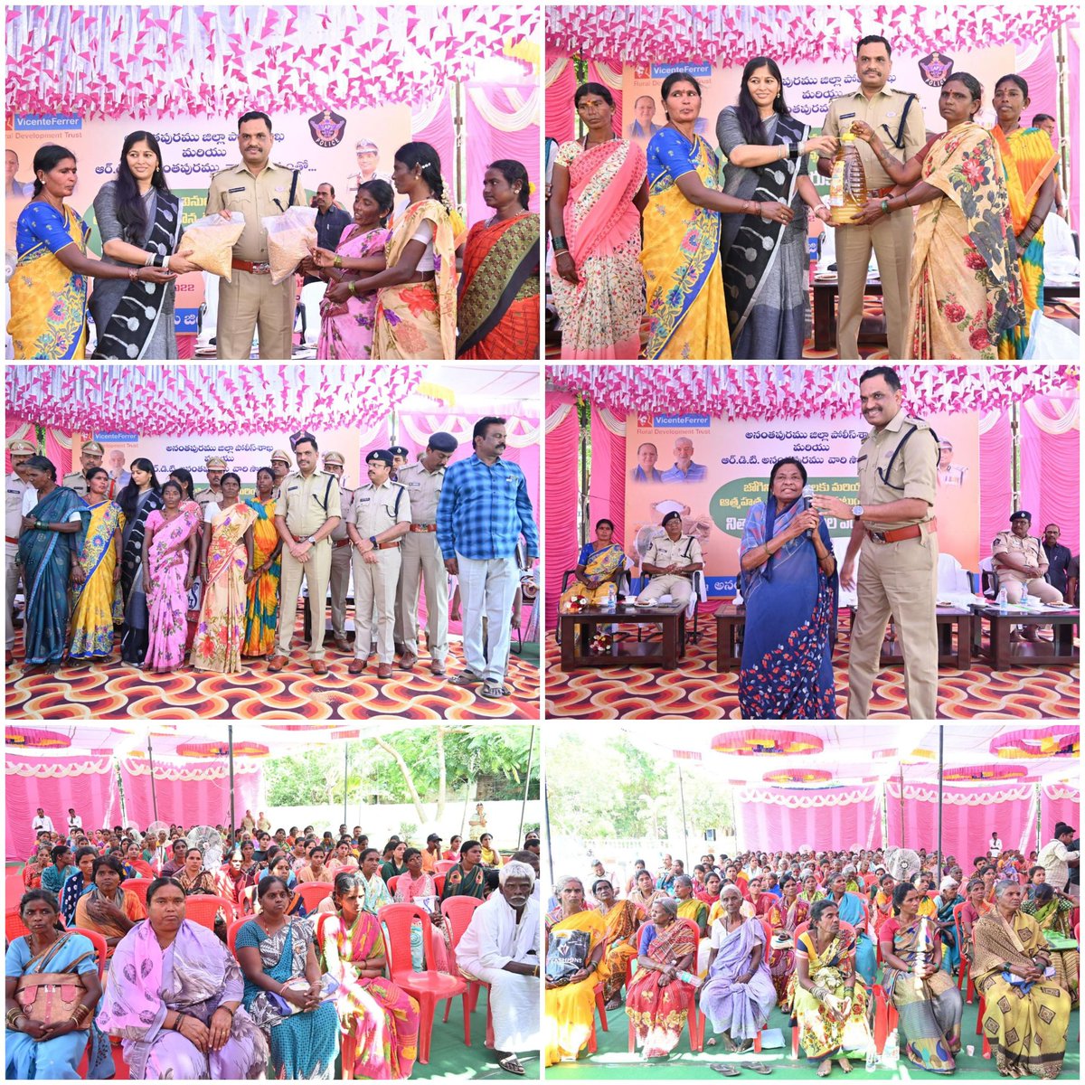 AnantapurPolice's tweet photo. జిల్లాలోని జోగిని & బసివినులకు.. ఆత్మహత్యలు చేసుకున్న రైతు కుటుంబాలకు జిల్లా పోలీసుశాఖ,RDT సంయుక్తంగా చేయూత
➡️జిల్లా పోలీసు హెడ్ క్వార్టర్స్ లోని పోలీసు అమర వీరుల స్థూపం వద్ద ప్రత్యేక కార్యక్రమం నిర్వహణ
@APPOLICE100
@dgpapofficial
#helpinghands
#jogini
#ruraldevelopmenttrust https://t.co/X5SKK0S1we