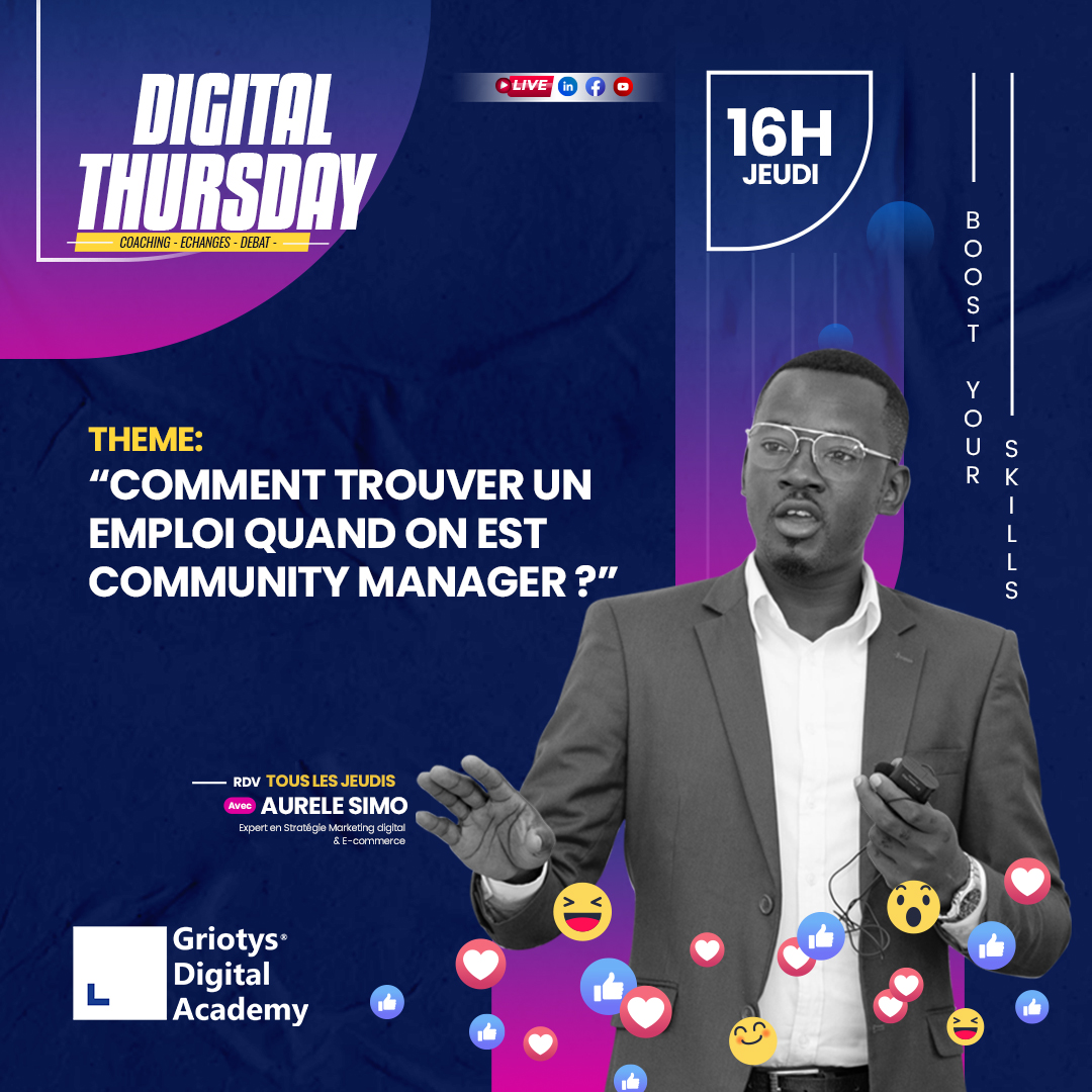 GriotysAcademy's tweet photo. 🔴 #digitalthursday
N'oublie pas notre rdv de demain 16H00. 
"𝗖𝗼𝗺𝗺𝗲𝗻𝘁 𝘁𝗿𝗼𝘂𝘃𝗲𝗿 𝘂𝗻 𝗲𝗺𝗽𝗹𝗼𝗶 𝗾𝘂𝗮𝗻𝗱 𝗼𝗻 𝗲𝘀𝘁 𝗖𝗼𝗺𝗺𝘂𝗻𝗶𝘁𝘆 𝗠𝗮𝗻𝗮𝗴𝗲𝗿 ?"
Rejoins le groupe Telegram pour avoir l'exclusivité https://t.co/Iblm0a4MIf
 #Coaching  #Debat #digital https://t.co/BUw385oYkT