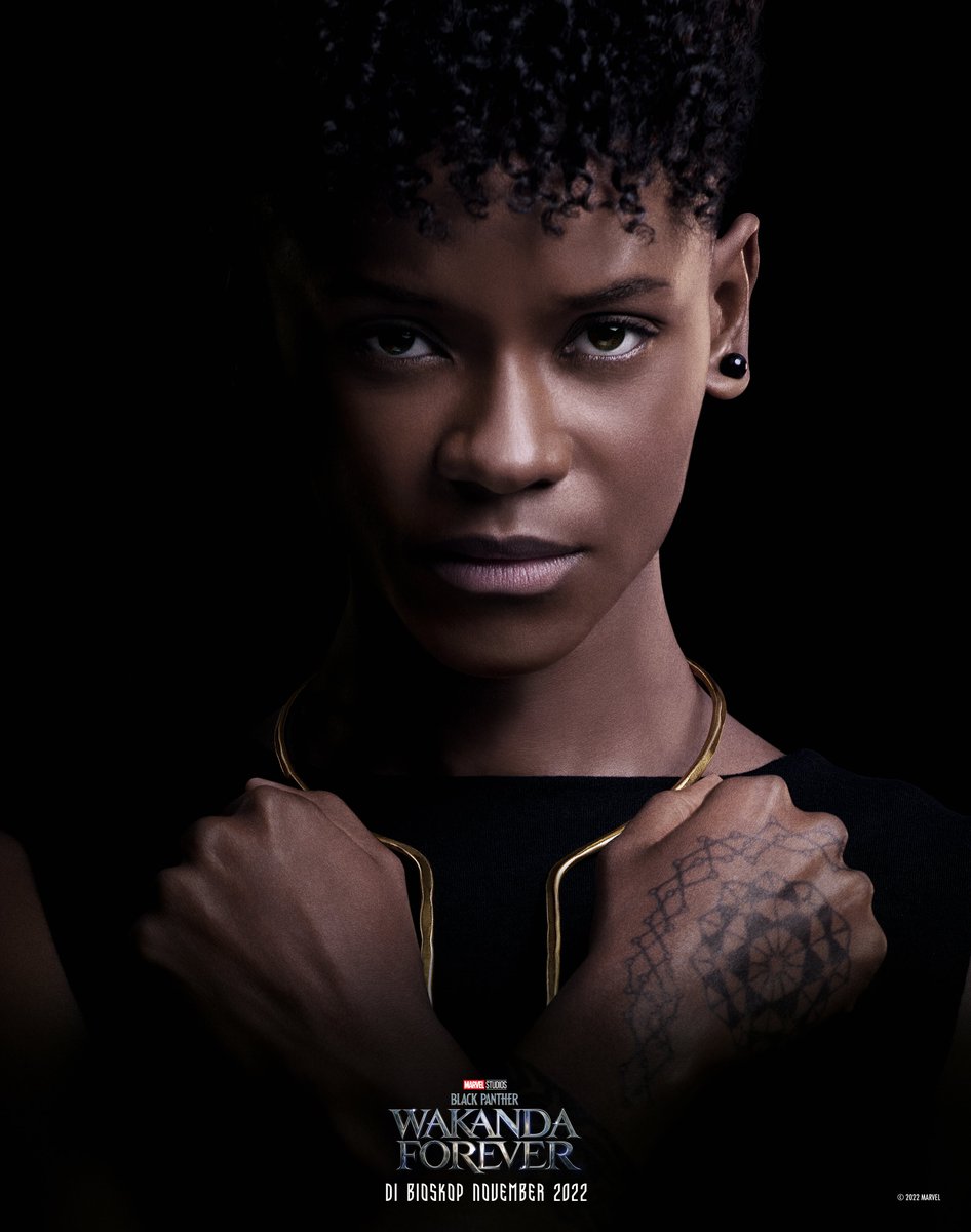 MarvelIndonesia's tweet photo. Lihat poster karakter sebuah bangsa para pahlawan dalam Marvel Studios’ Black Panther: Wakanda Forever, segera di bioskop November 2022. 
#WakandaForeverID Dapatkan infonya: https://t.co/Sbkas2xJ7B 
#Shuri https://t.co/5F7xy6LCNZ