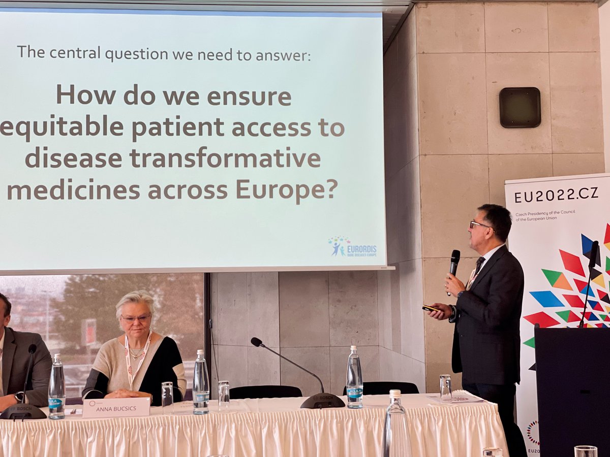 yann_eurordis's tweet photo. We want to have 3 to 5 times more new therapies approved per year, 3 to 5 times cheaper than today by 2025. 

And so, we need a structured European cooperation framework for fair prices &amp; sustainable healthcare budgets.

📍Expert conference on rare diseases, Prague @EU2022_CZ https://t.co/7JQEqNX2UR