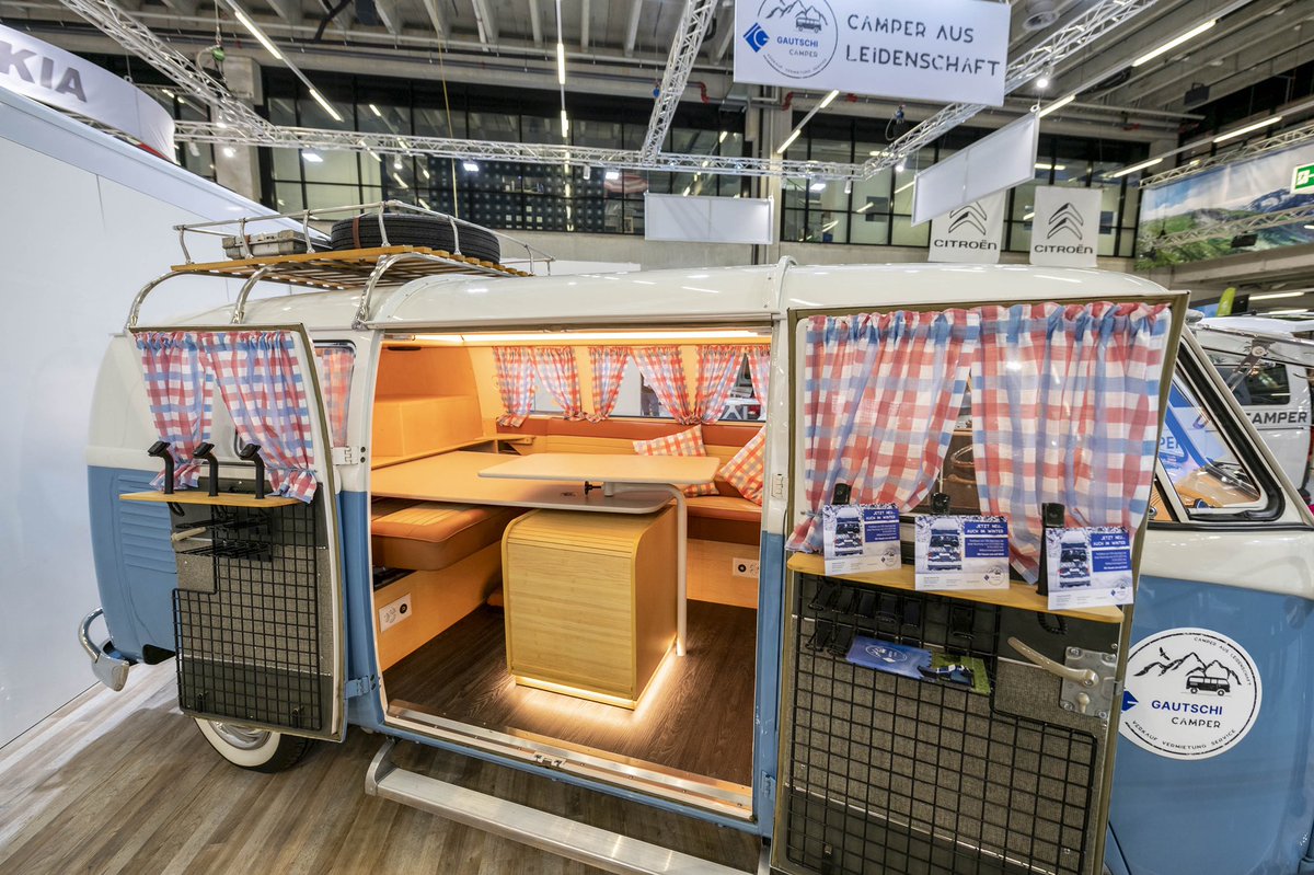 edubservices's tweet photo. Getting set up for the Suiss Caravan Salon today ready to start tomorrow. Excited to see Maggie the eDub next to lots of established and long running OEMs. I wonder if we’ll be the only electric option?⚡️ 🚐 🔋 #caravan #campervan #bernexpo #edubmaggie #electricvw #electriccamper https://t.co/AZSNOZTt5l