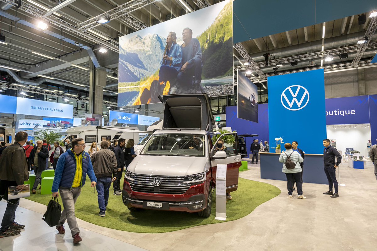 edubservices's tweet photo. Getting set up for the Suiss Caravan Salon today ready to start tomorrow. Excited to see Maggie the eDub next to lots of established and long running OEMs. I wonder if we’ll be the only electric option?⚡️ 🚐 🔋 #caravan #campervan #bernexpo #edubmaggie #electricvw #electriccamper https://t.co/AZSNOZTt5l