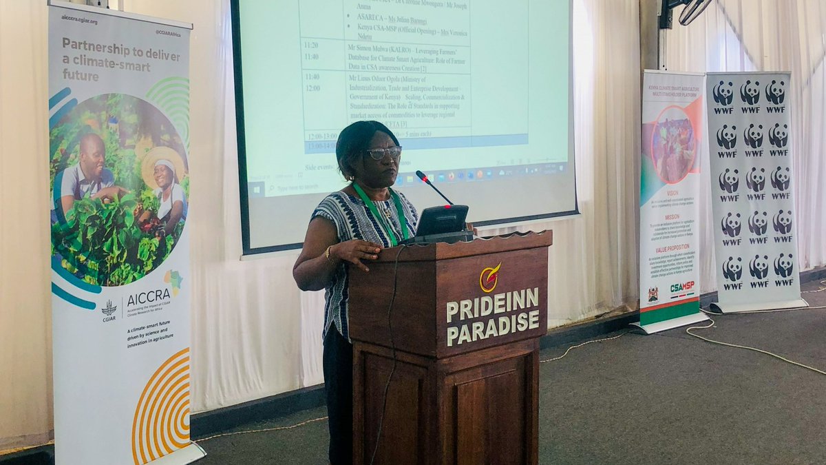 CGIARAfrica's tweet photo. Opening remarks by partner co-hosts in @WWF_Kenya, @KenyaCsaMsp, @ASARECA, and @SNV_Kenya emphasized the need for sharing evidence and innovations among actors toward influencing gender-responsive and socially-inclusive policy implementation and reforms in🌍.
#ClimateSmartAfrica https://t.co/BlEcfLGq7w