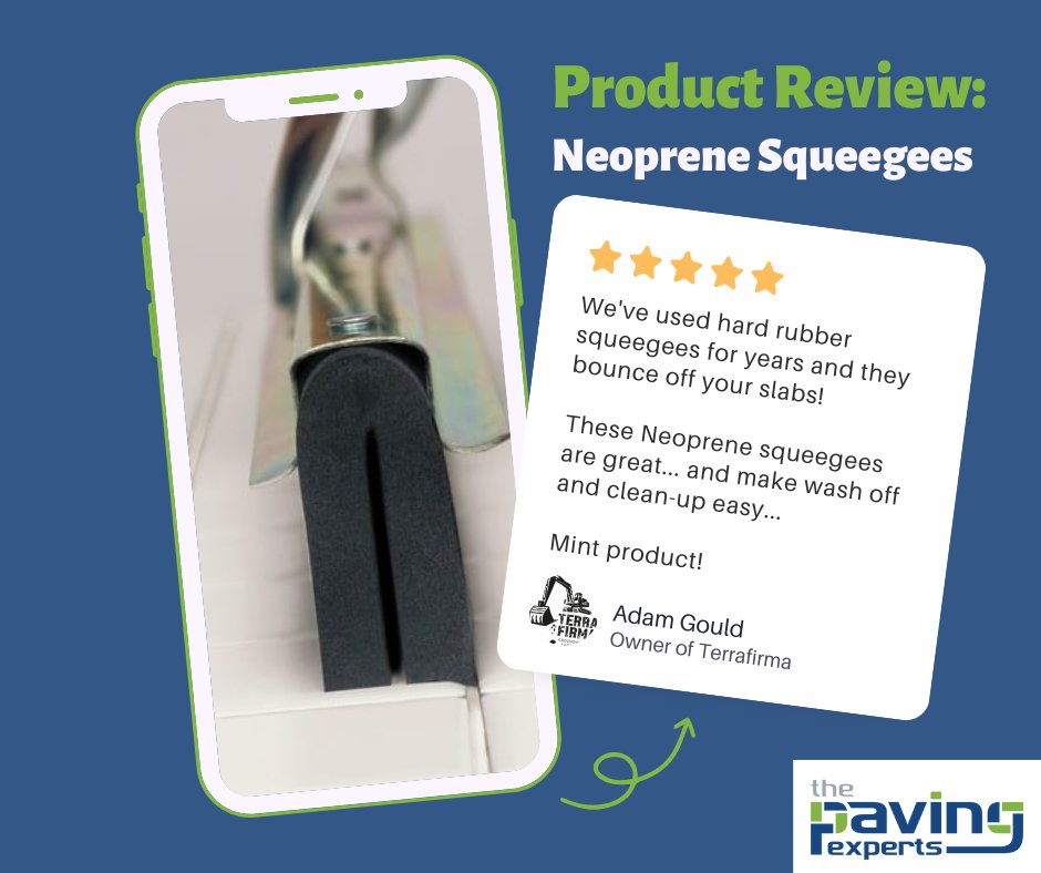 PavingExperts's tweet photo. 🌟 Landscapers' Choice! 🌟 Your squeegee should GLIDE across paving surfaces without bounce. If it doesn't, you need a Neoprene Squeegee! 
Read the full review: https://t.co/IPgxjBuhD0
#Neoprene #RubberSqueegee #PavingTips #LandscapingTips https://t.co/UwcdWxBhUx