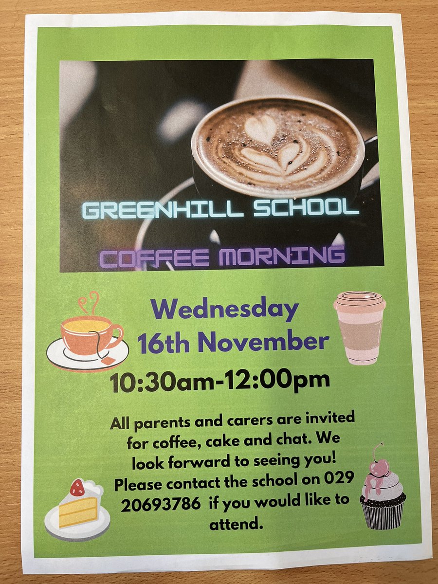 Greenhill School (@greenhillschoo1) on Twitter photo Parents and Carers. You are invited to join us on Wednesday 16th November for our coffee morning. We will have visitors from <a href="/CareersWales/">Careers Wales</a> and <a href="/IntoWorkCardiff/">Into Work Advice Service</a> coming to introduce themselves and to tell us about adult learning courses and financial support. Parents and Carers. You are invited to join us on Wednesday 16th November for our coffee morning. We will have visitors from <a href="/CareersWales/">Careers Wales</a> and <a href="/IntoWorkCardiff/">Into Work Advice Service</a> coming to introduce themselves and to tell us about adult learning courses and financial support.