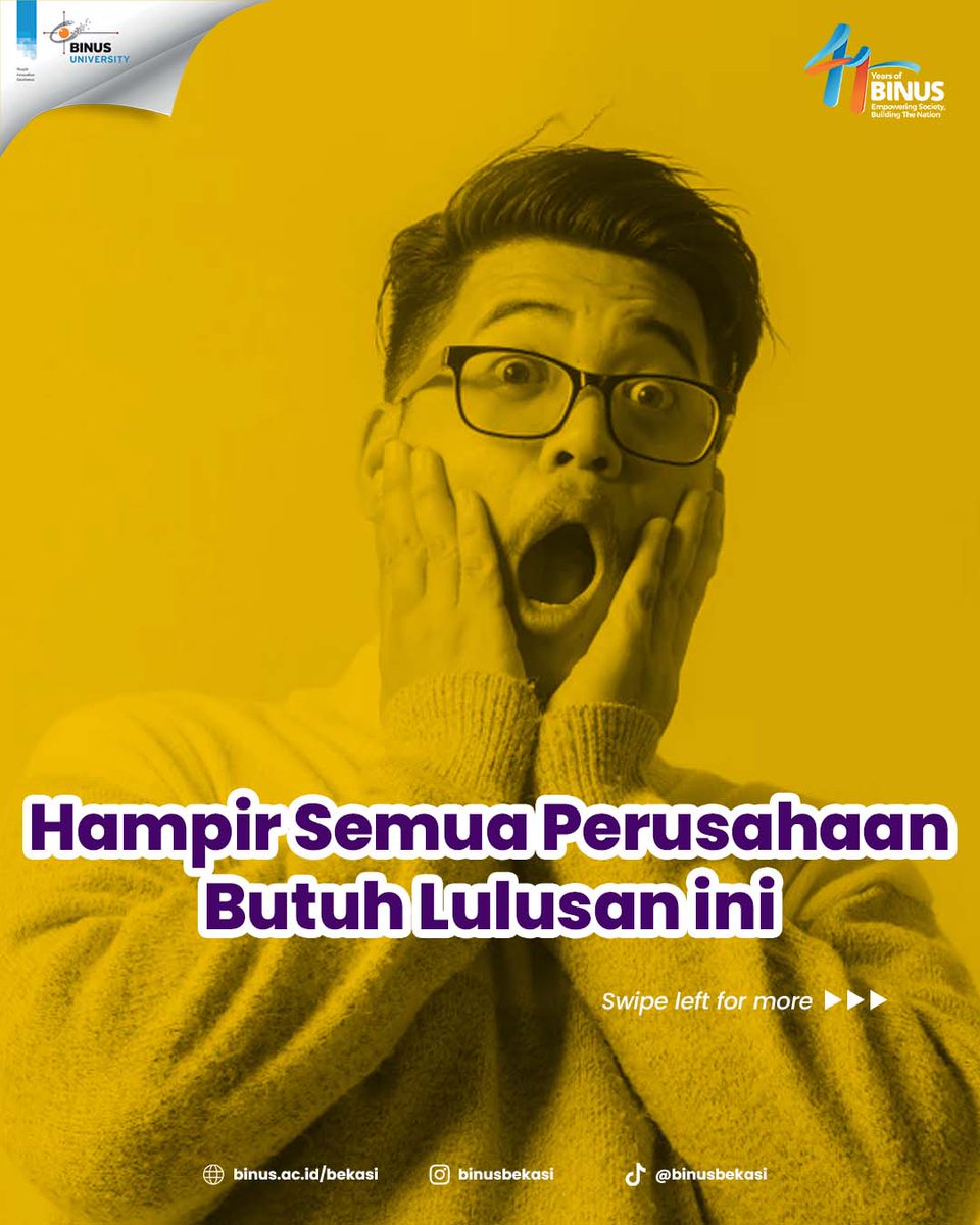 binusbekasi's tweet photo. Halo Sobat BINUSIAN 😃

Ada 1 jurusan yang lulusannya tuh hampir dibutuhkan oleh semua perusahaan di dunia. Wah kira-kira jurusan apa yaa? 

Yuk simak penjelasannya dibawah ini !! https://t.co/rbhGJFTKc4