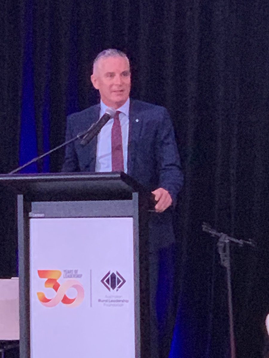 JaxCoates's tweet photo. The amazing and inspiring @mattlinnegar talking about the role of developing leadership across regional Australia “leadership is not a title it’s a practice”. 30 years of experimental learning for rural leaders- congrats #30yearsarlf https://t.co/x3CBu5mZHd