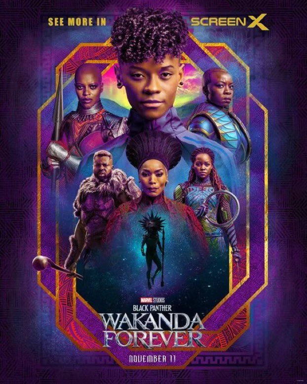 ladonegrocast's tweet image. O novo pôster de Pantera Negra 2 Wakanda Forever 🙅🏿está maravilhoso! O filme estreia 11 de novembro. Marque um @ que vai pagar a pipoca pra você.