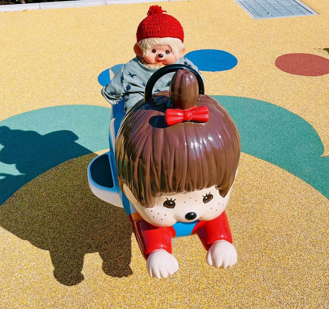 今晩んもんち🐵🌌 ちっちさんとモンチッチ🐵公園 に行ってきたよ