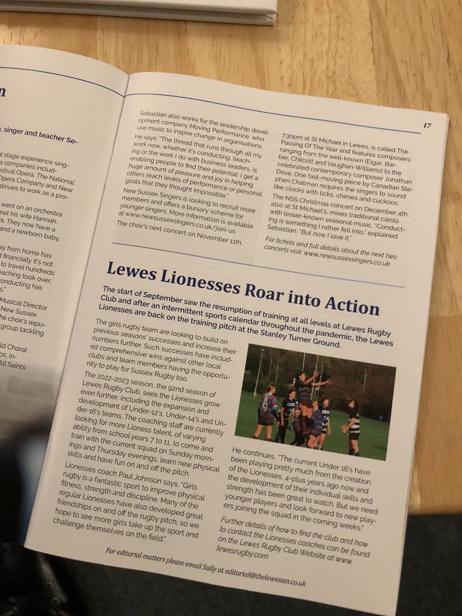 Many thanks to The Lewesian Magazine for running an article on the #LewesLionesses as we look to build on our great squads 🦁🦁🦁
