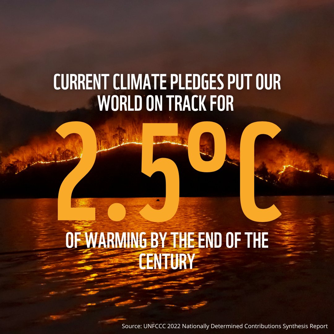 WWF Climate & Energy (@climatewwf) on Twitter photo 📣 BREAKING: New <a href="/UNFCCC/">UN Climate Change</a> report shows that governments' climate plans are still not strong enough to limit warming to 1.5°C.
They're on track to warm our planet by 2.5°C, which would be catastrophic for people and nature. 🚨
#COP27 #ClimateCrisis #NDCs 📣 BREAKING: New <a href="/UNFCCC/">UN Climate Change</a> report shows that governments' climate plans are still not strong enough to limit warming to 1.5°C.
They're on track to warm our planet by 2.5°C, which would be catastrophic for people and nature. 🚨
#COP27 #ClimateCrisis #NDCs