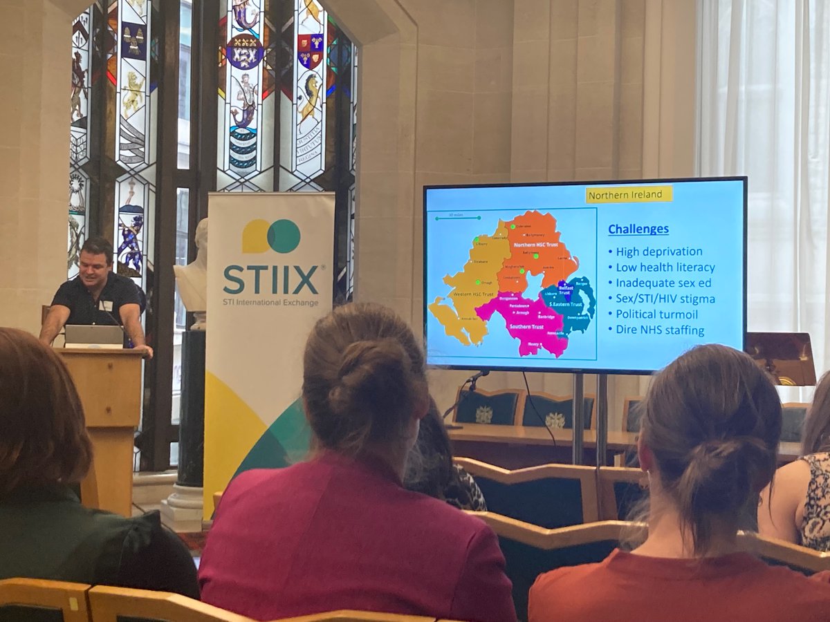 Preventx's tweet photo. @drjohnwhite talks about how online testing has an impact on reaching populations in Northern Ireland who otherwise struggle to engage in sexual health services.

47% of online service users in Northern Ireland have never visited a clinic before.

#STIIX2022 #STIIX https://t.co/uc3j8DVquq