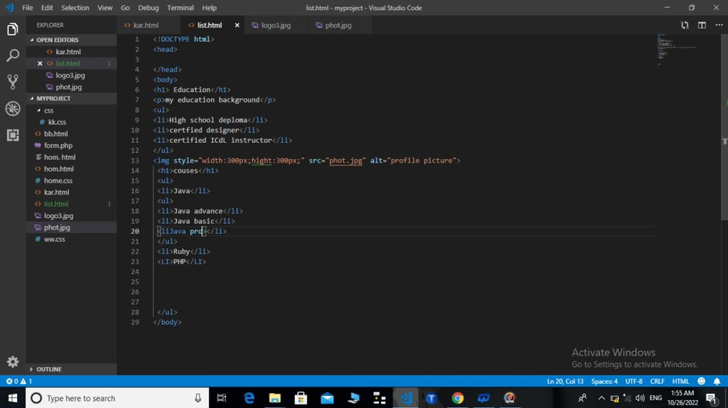 Abedah97's tweet photo. Today lesson in full stack class @CodeToInspire was really great, we learned about creat lists in html and joined different links together @CodeToInspire #AfghanGirlsCode https://t.co/RDl1NtjF18