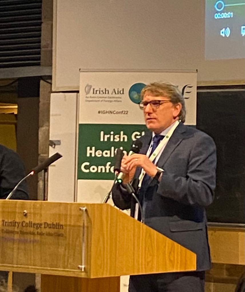 Low Income countries<4.5 healthcare workers per 1000 Ireland:16 per 1000 Low Income countries:19% C19 vaccinated Ireland: 83% This has profound effects for women & girls @JimClarken provides stark facts on global health inequality when opening @ifglobalhealth conference