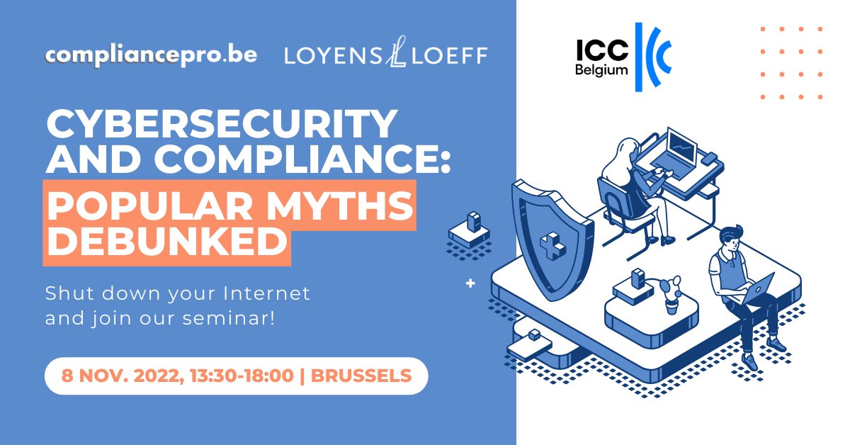 ICCBelgium's tweet photo. Shut down your Internet and join our seminar with Jan Kerkhofs Federal Magistrate at the Belgian Federal Prosecutor’s Office in Brussels as a keynote speaker.

8 November at @Loyens_Loeff Brussels from 2:00 until 6:00 pm. 

More info and registration:
https://t.co/CZoUwJZUeT https://t.co/tbFzYOI4H2