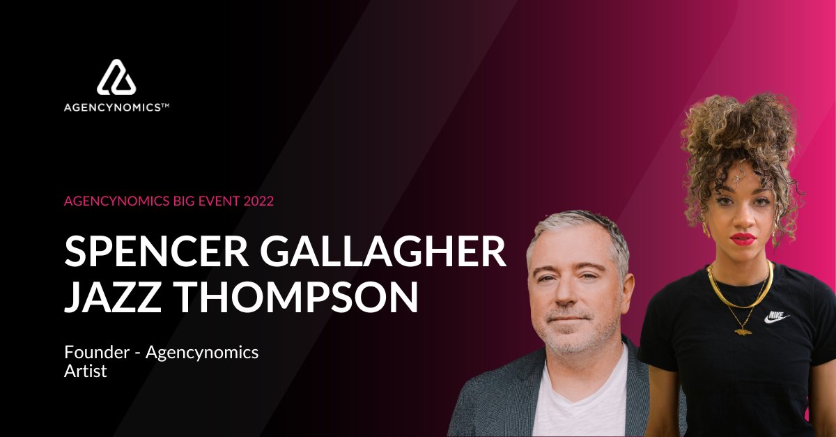 Final speakers alert

<a href="/spg4/">Spencer Gallagher</a> will be joined on stage by Jazz Thompson, discussing the tokenisation of the Agencynomics community and the creation of $AGENCY coin and NFTs created exclusively by Jazz

#NFTs #Tokenisation #Community #CryptoCurrency