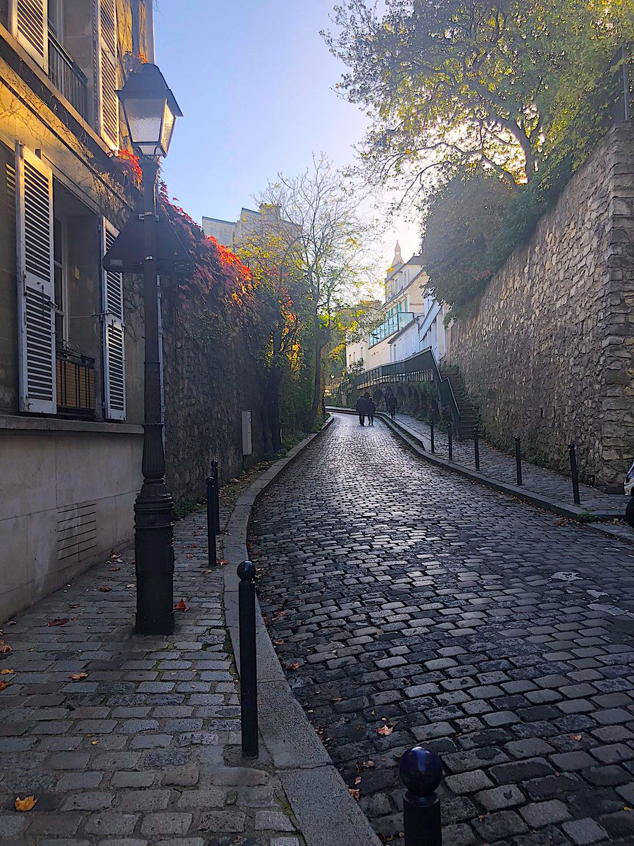 focusonparis's tweet photo. A winding road: #fallcolors accent a #Montmartre side street that leads to the last #vineyard in #Paris. #photography #architecture #autumninparis #backstreetsofparis https://t.co/fVjudwvVwR https://t.co/vOuAaL5MII