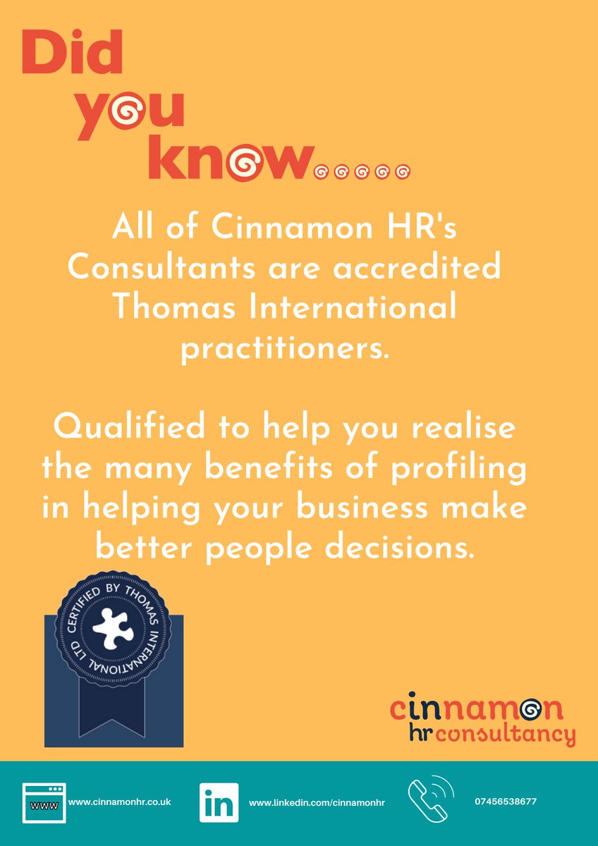 Our @CinnamonHr clients are 🧡our new profiling service in partnership with Thomas International