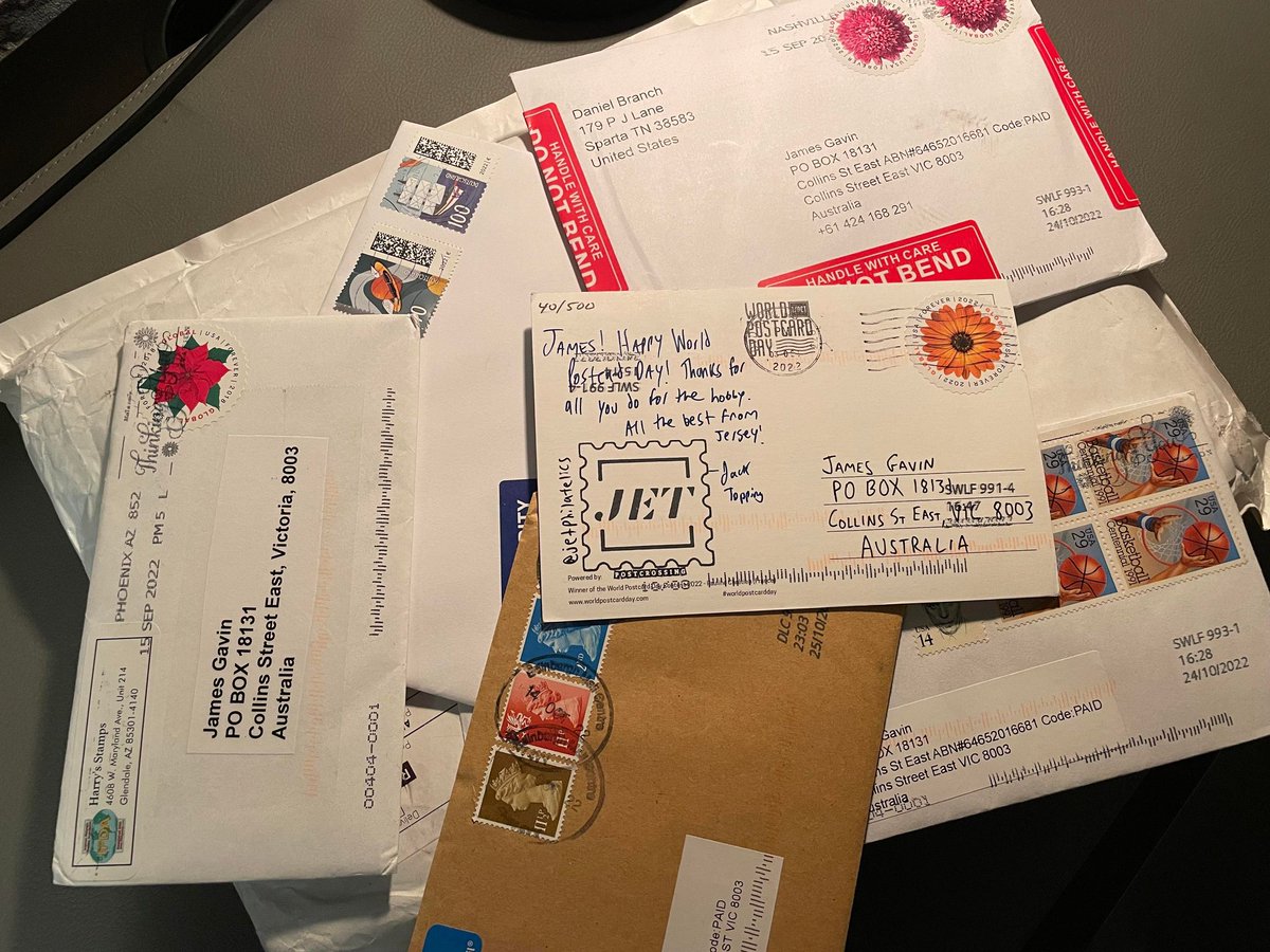 LOL! All my mail seems to be coming at once! 

Thanks <a href="/jetphilatelics/">JET Philatelics</a> for the card too :D 

#stamps #stamp #stampcollecting #stampcollection #stampcollector #philately #philatelic #philatelie #filateli #exploringstamps #postcards #postcard