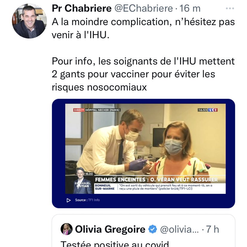 Non Pr Chabrière, on ne porte pas des gants pour protéger des infections nosocomiales, on porte des gans pour protèger le porteur, la principale protection contre les IN étant le lavage des mains.
Inquiétant de ne pas savoir ça dans un institut spécialisé en soins infectieux